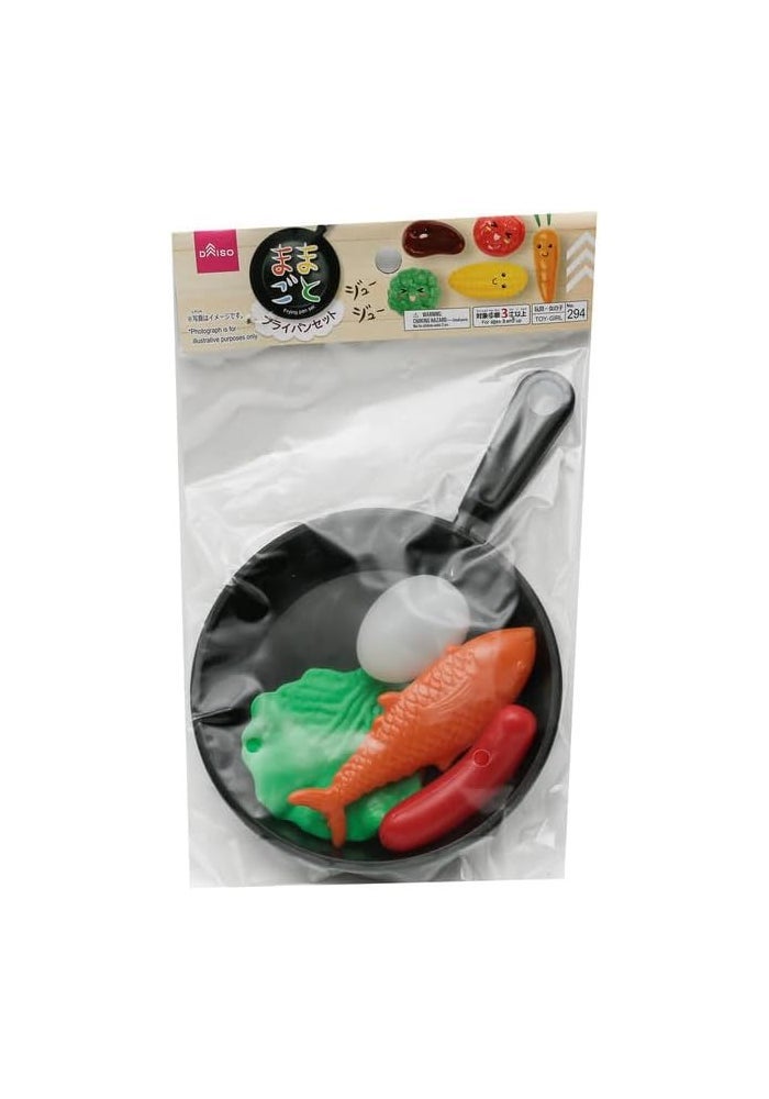 Daiso Frying Pan Set with Fish and Vegetables - Image 1